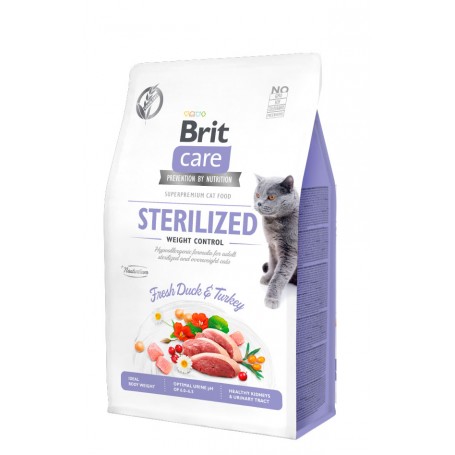 Brit Care Cat Sterilized Weight Control Duck & Turkey 2Kg 