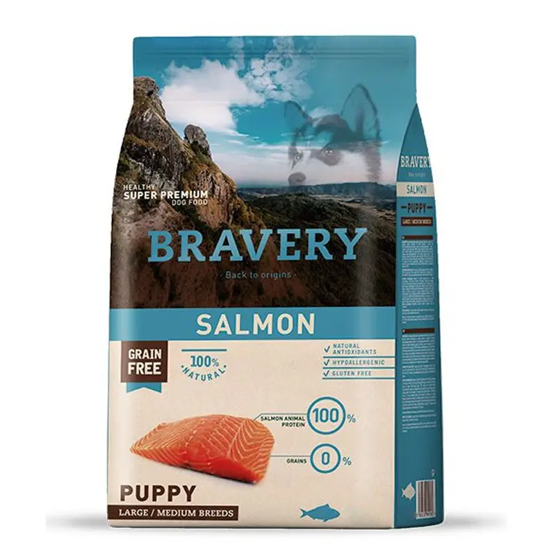 Bravery Puppy Medium Large Salmon 12Kg