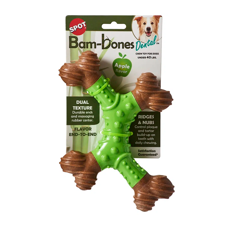 Spot BamBones Dental Tipo X 8 Manzana Spot Juguete para Perro