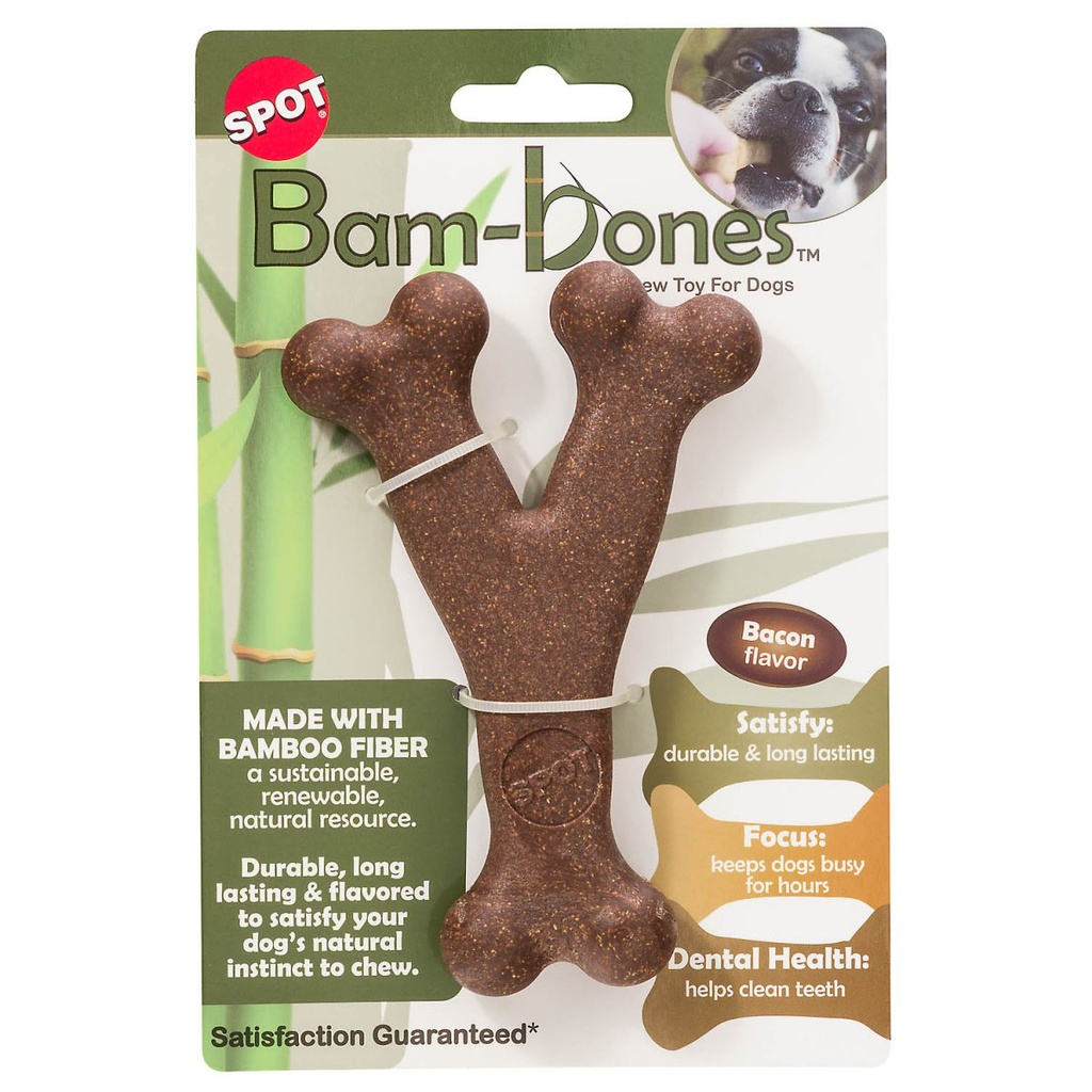 Spot BamBones Tipo Y Tocino Mediano Spot Chicken Juguete para perro