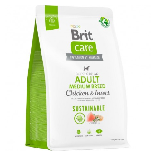 Brit Care Adult Medium Sustainable  Chicken and Insect Alimento Perro 3kg