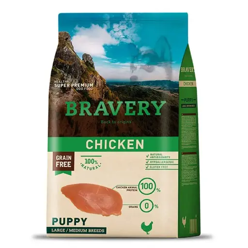 Bravery Puppy Medium Large Breeds Chicken 12Kg