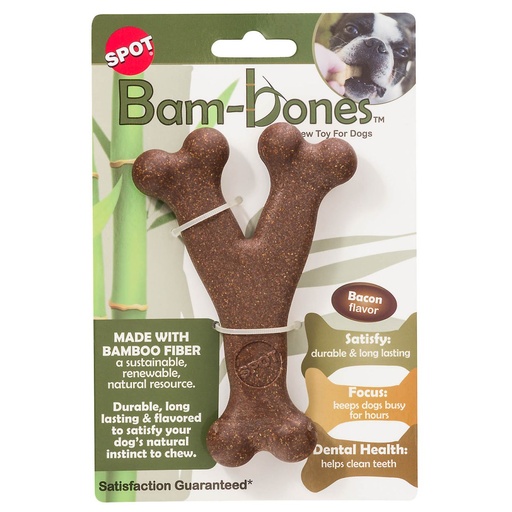 Spot BamBones Tipo Y Tocino Mediano Spot Chicken Juguete para perro