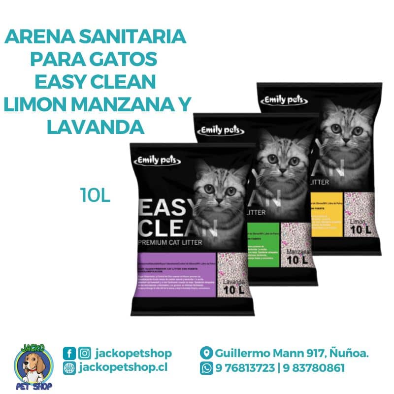 Arena Sanitaria Para Gatos Easy Clean Limon Manzana y Lavanda 10L