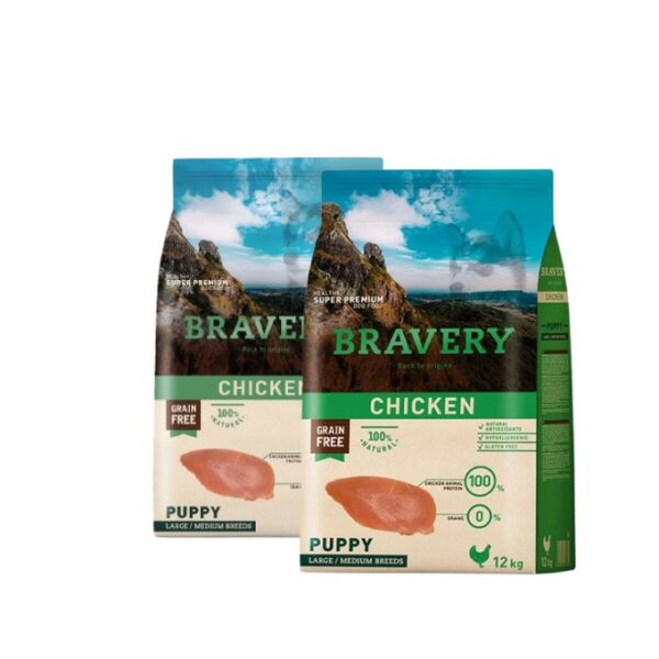 Bravery Medium Puppy Pollo 4kg - Imagen 2