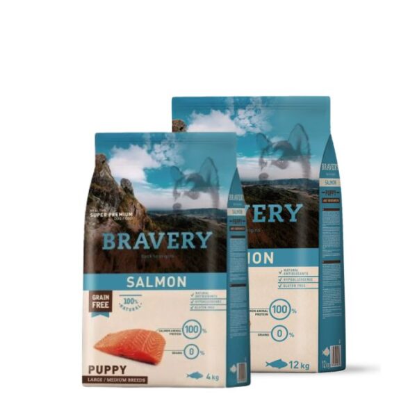 Bravery Medium Puppy Salmon 4kg - Imagen 2