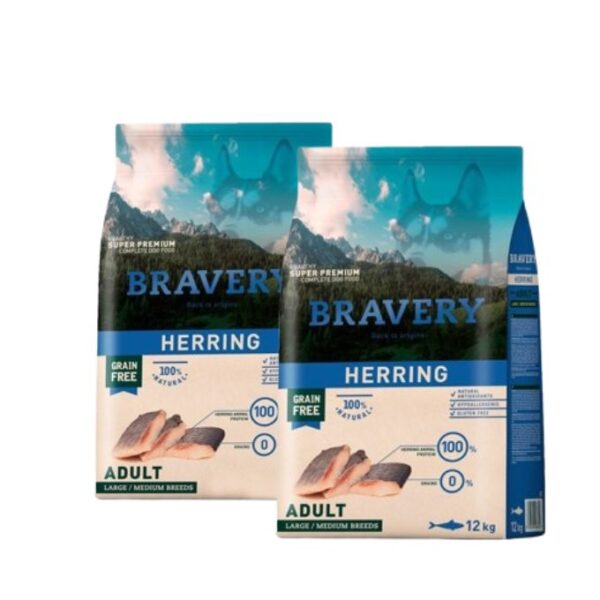Bravery Perro Medium Adulto Arenque 4kg - Imagen 2