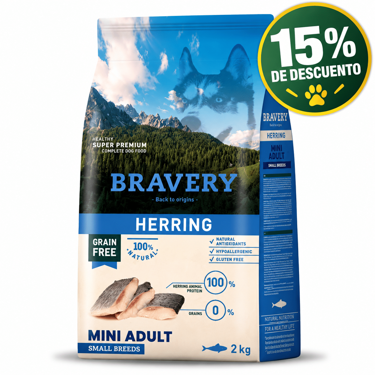 Bravery herring mini adult small breeds 2KG