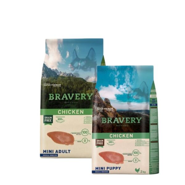 Bravery Perro Mini Adulto Pollo 2kg - Imagen 2