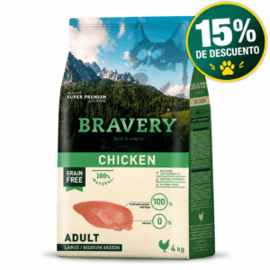 Bravery Perro Medium Adulto Pollo 4kg